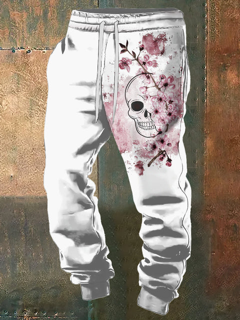 Men's 3D Skull And Bossom Halloween Print Sweatpants