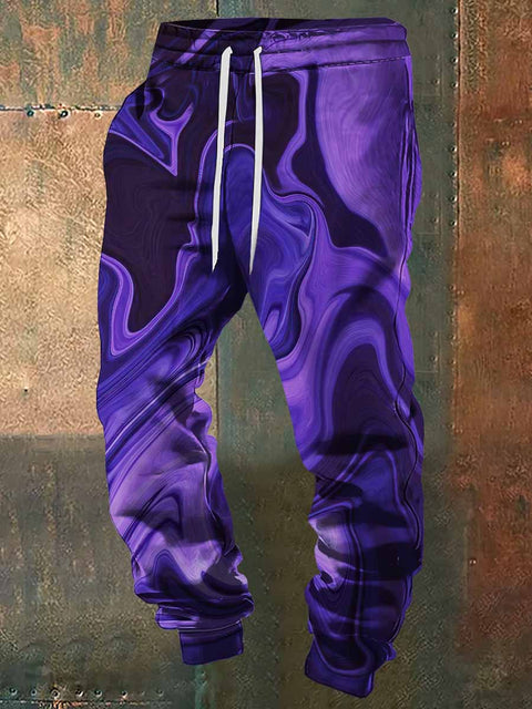 Men's Abstract Aurora Halloween Print Sweatpants