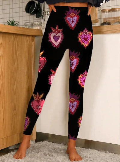 Women's Floral Abstract Print Casual Leggings