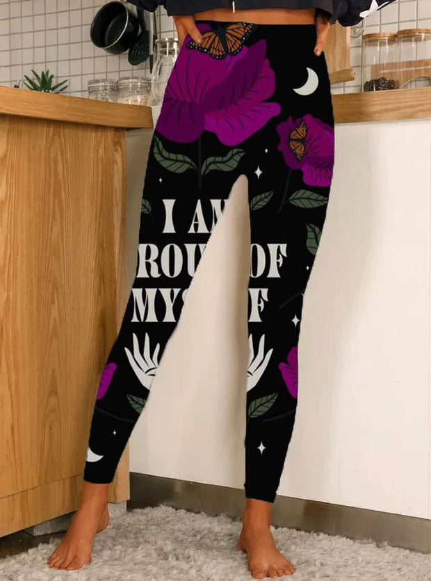 Women's Floral Abstract Print Casual Leggings