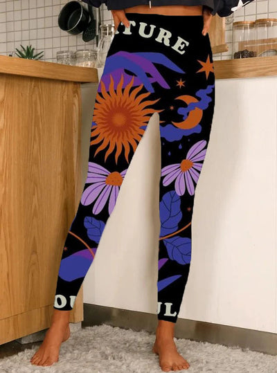 Women's Floral Abstract Print Casual Leggings