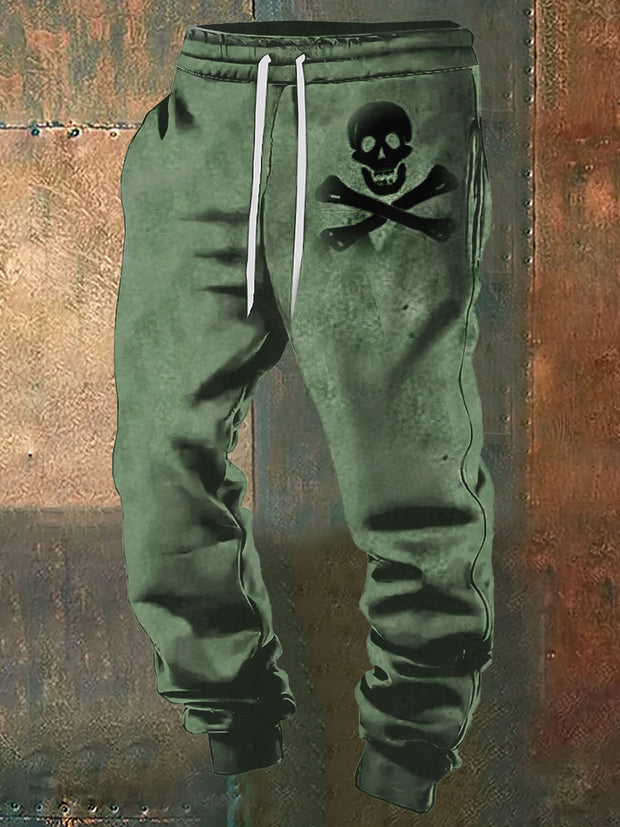 Men's Pirate Skull Print Casual Vintage Sweatpants