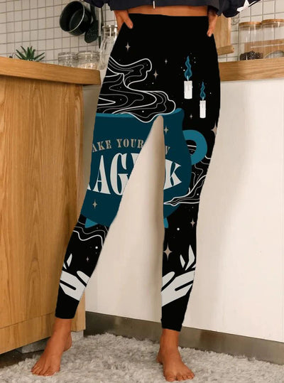 Women's Floral Abstract Print Casual Leggings