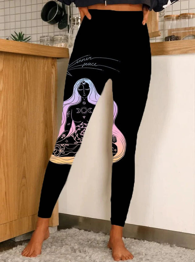 Women's Floral Abstract Print Casual Leggings