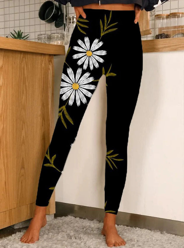 Women's Floral Abstract Print Casual Leggings