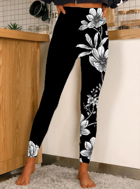 Women's Floral Abstract Print Casual Leggings