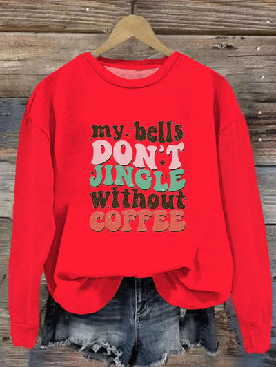 Christmas Printed Crew-Neck Retro Fashion Loose Long Sleeved Sweatshirt