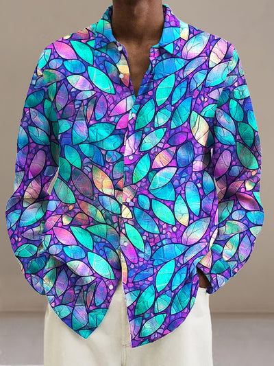 Gentleman Vintage Iridescent Geometric Art Print Long Sleeve Shirt